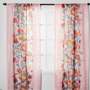 2 Opalhouse Curtain Panels Sheer Floral Daisy 54x84